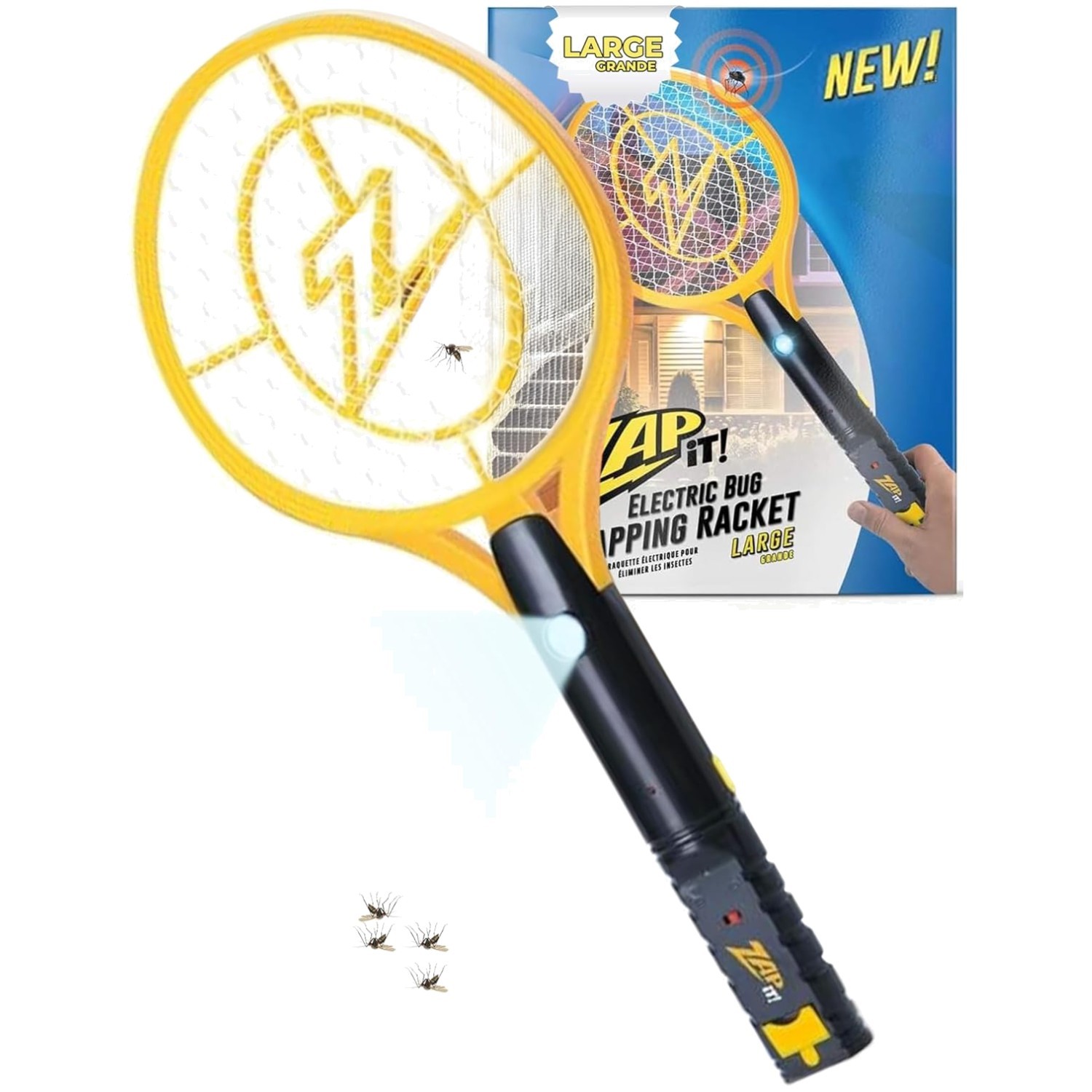 Ultimate 4,000V Electric Fly Racket – USB Rechargeable with Bright LED Light