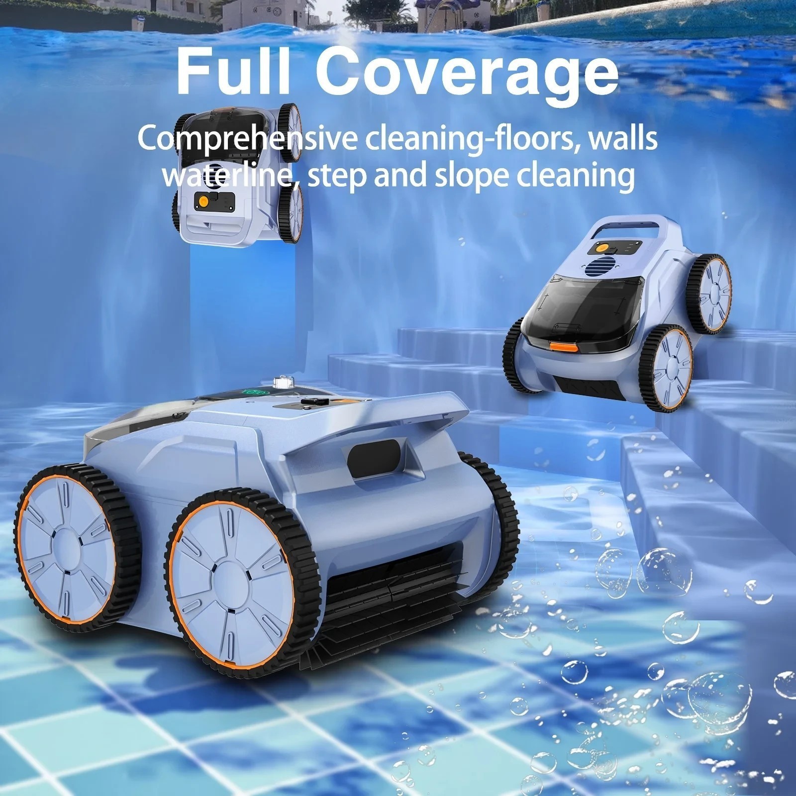 (2025New) Seauto SAT 20 Robotic Pool Vacuum up to 180 Mins Runtime Wall Climbing