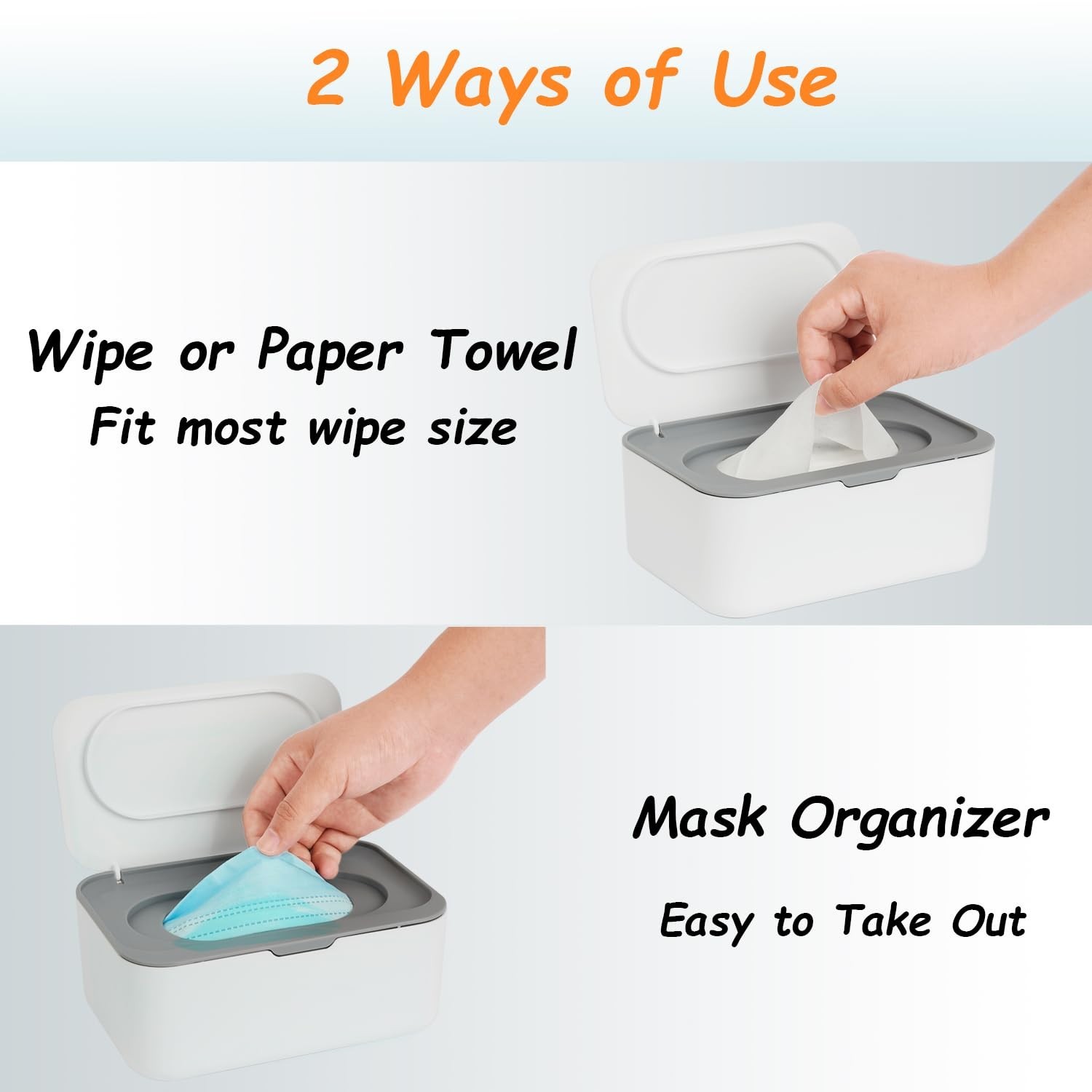 Large Capacity Wet Wipe Dispenser,Reusable Tissue Box,