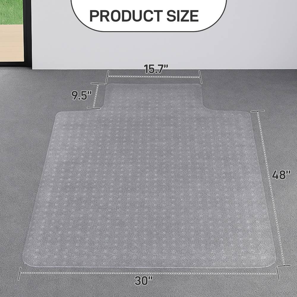 48″ x 30″ x 0.08″ Anti-Slip Frosted Office Chair Mat w/ Nail for Protect Carpet