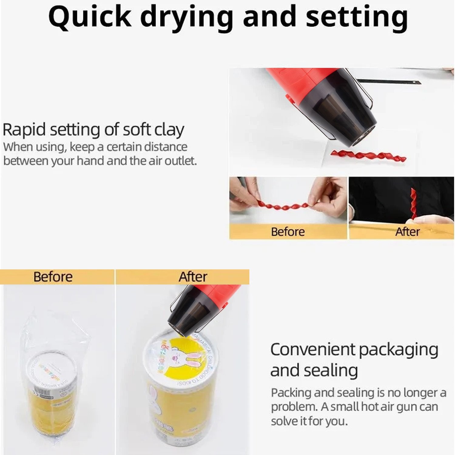 Mini Hot Air Gun -US Plug | Heat Shrink Tubing,DIY, Crafts, Embossing 350W 400℃