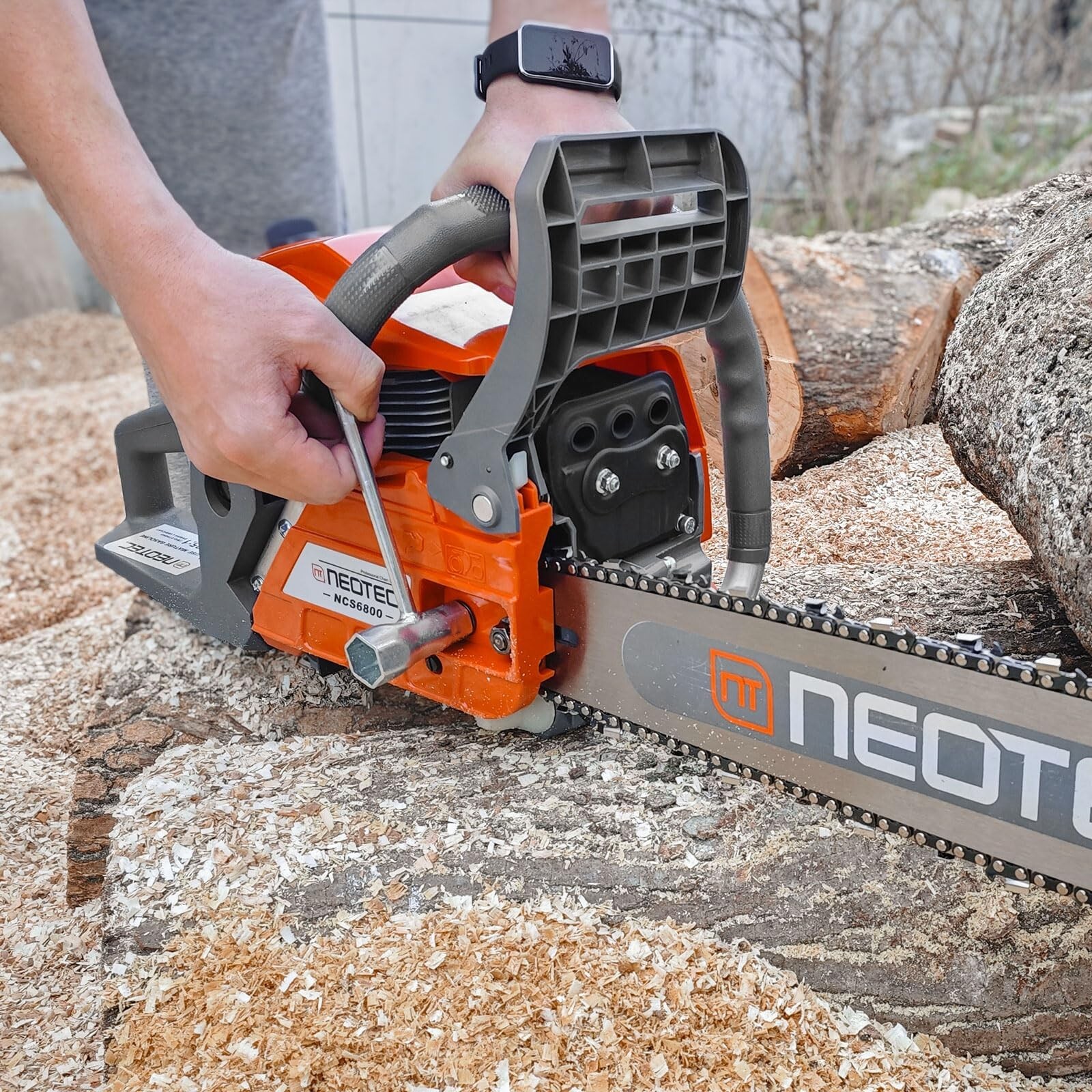 2-Stroke Gasoline Chainsaw 68CC 22″ 24” Bar Power Engine Wood Cutting Chain Saw