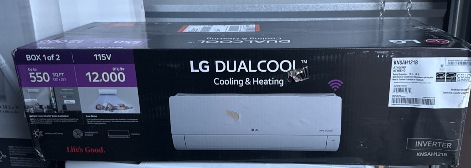 LG DUALCOOL 12,000 BTU Cooling & Heating Unit KNSAH121B