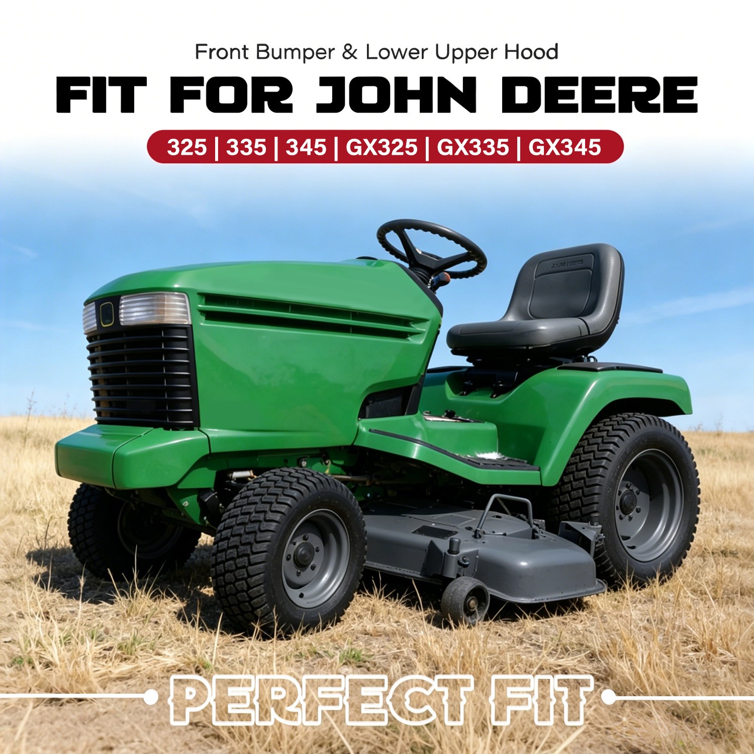 Fits John Deere 325 335 345 GX255/325 New Front Bumper & Lower Upper Hood Kit