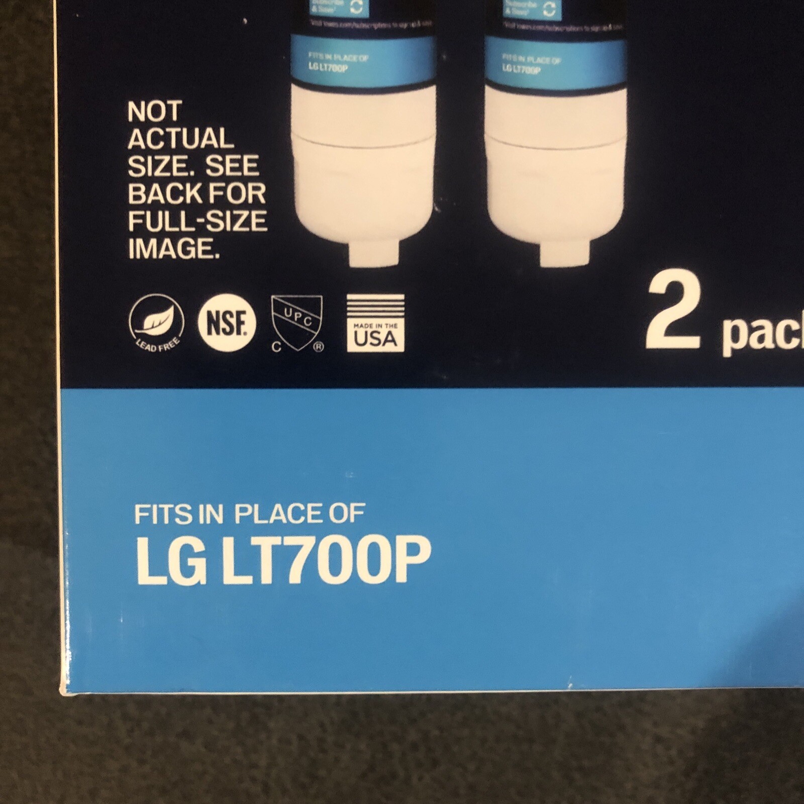 Project Source Refrigerator Water Filter LG LT700P 2 Pack – 6 Months Use QTY