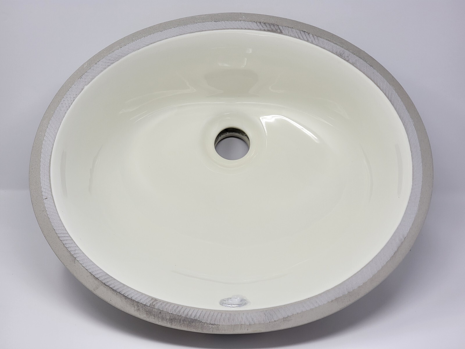 17″ x 14″ Ceramic Undermount Bathroom Vanity Sink – Vintage Bisque Color