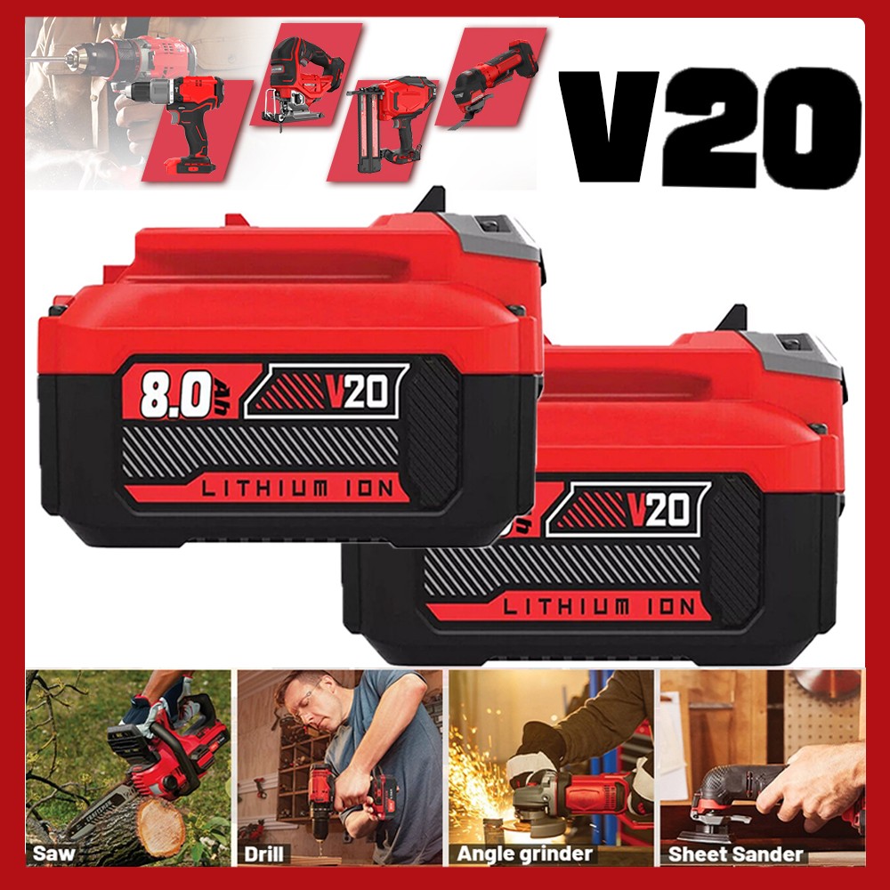 2PACK 8AH 20V For Craftsman V20 MAX Battery CMCB205 CMCB206 CMCB203 Battery