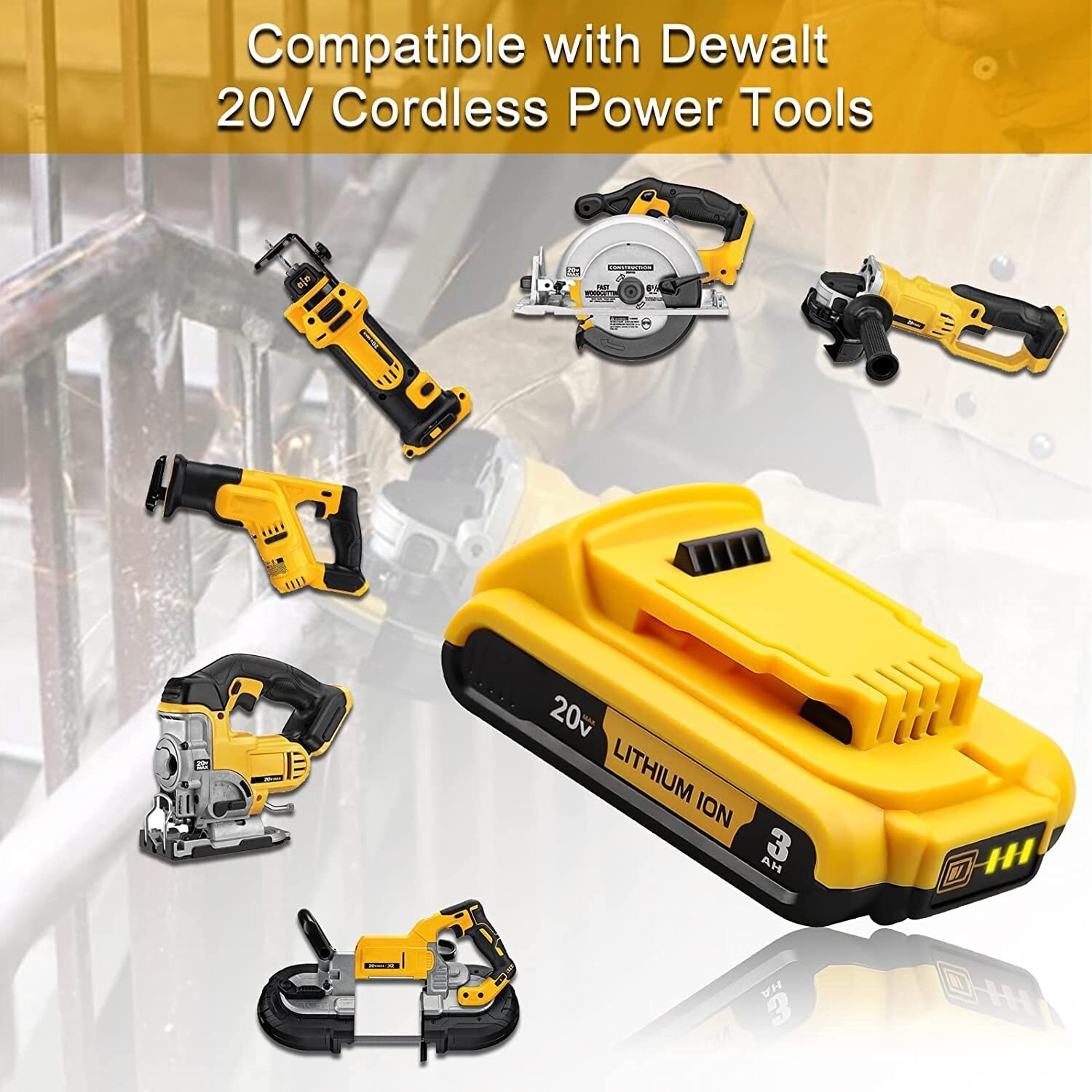 For Dewalt DCB203 20V Max Batteries 2.0Ah Lithium Ion 20 Volt DCB203-2 /Charger