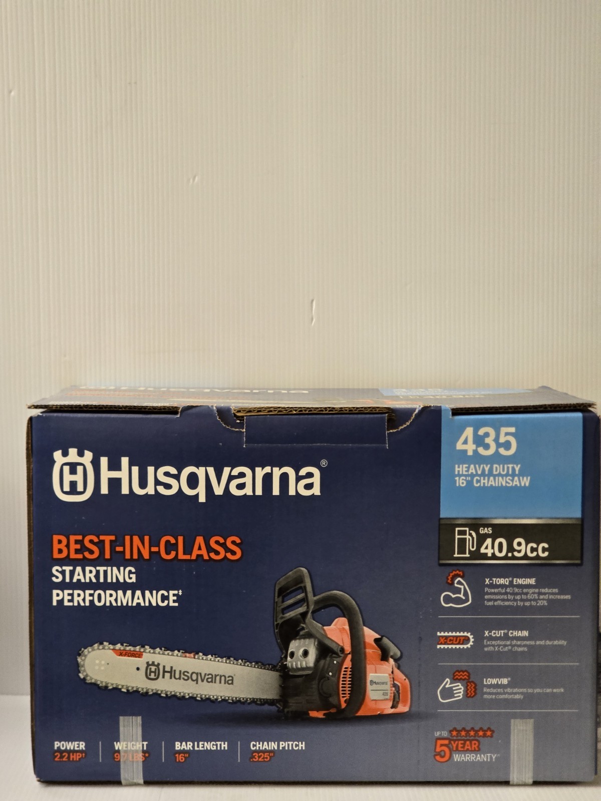 Husqvarna 435 16″ 40.9cc 2.2 HP Gas Chainsaw Best In Class Performance