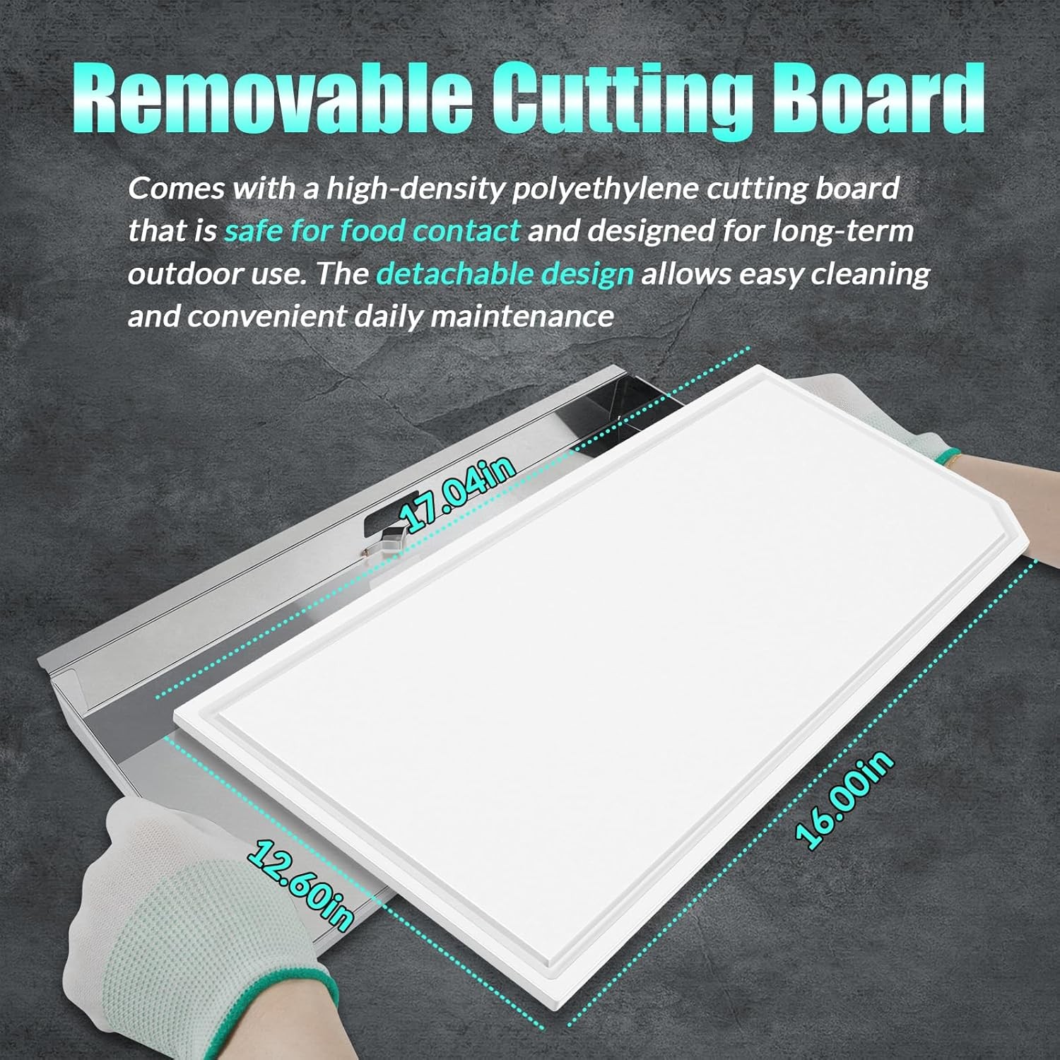 A10-902 Rectangular Grill Serving Shelf w/ Removable Cutting Board for 9” x 18″