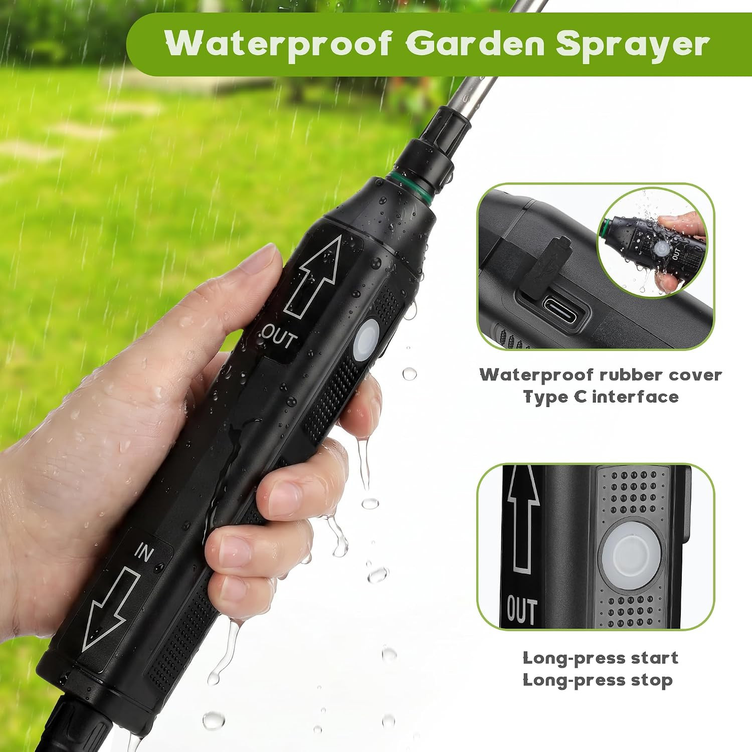 Battery Powered Sprayer 2 Gallon, Backpack Electric Pump Sprayer, Weed Sprayer w