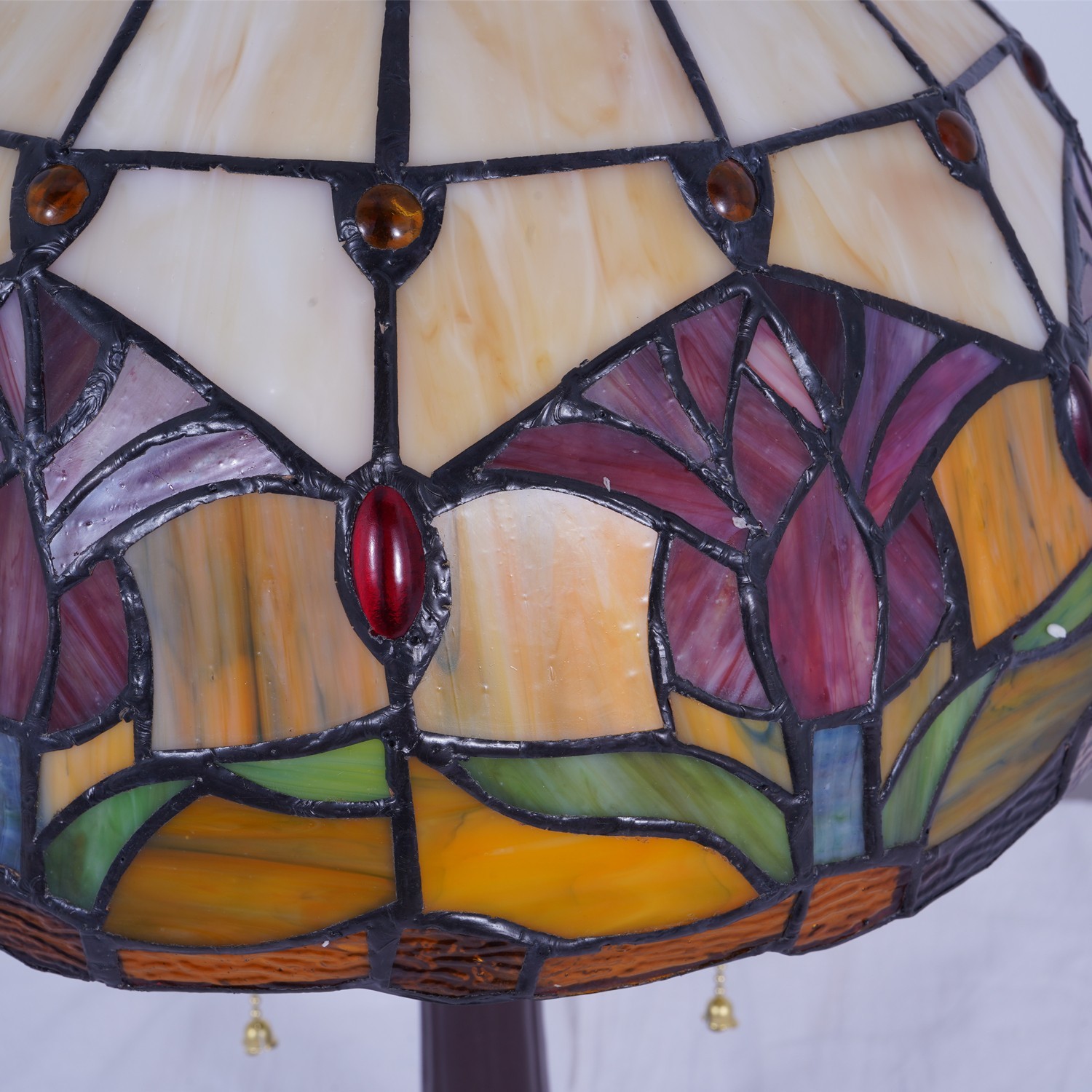 Tulip Pattern Table Lamp Tiffany 2-Lights Desk Light Home Office Study Light