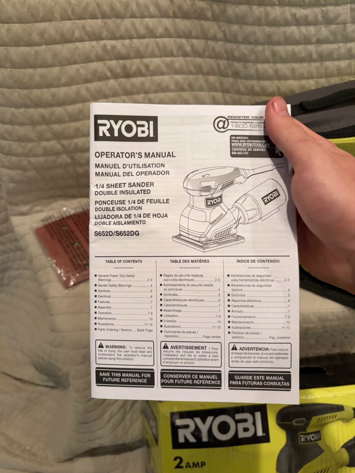 Ryobi (S652DGK) 2 Amp Corded 1/4 Sheet Sander