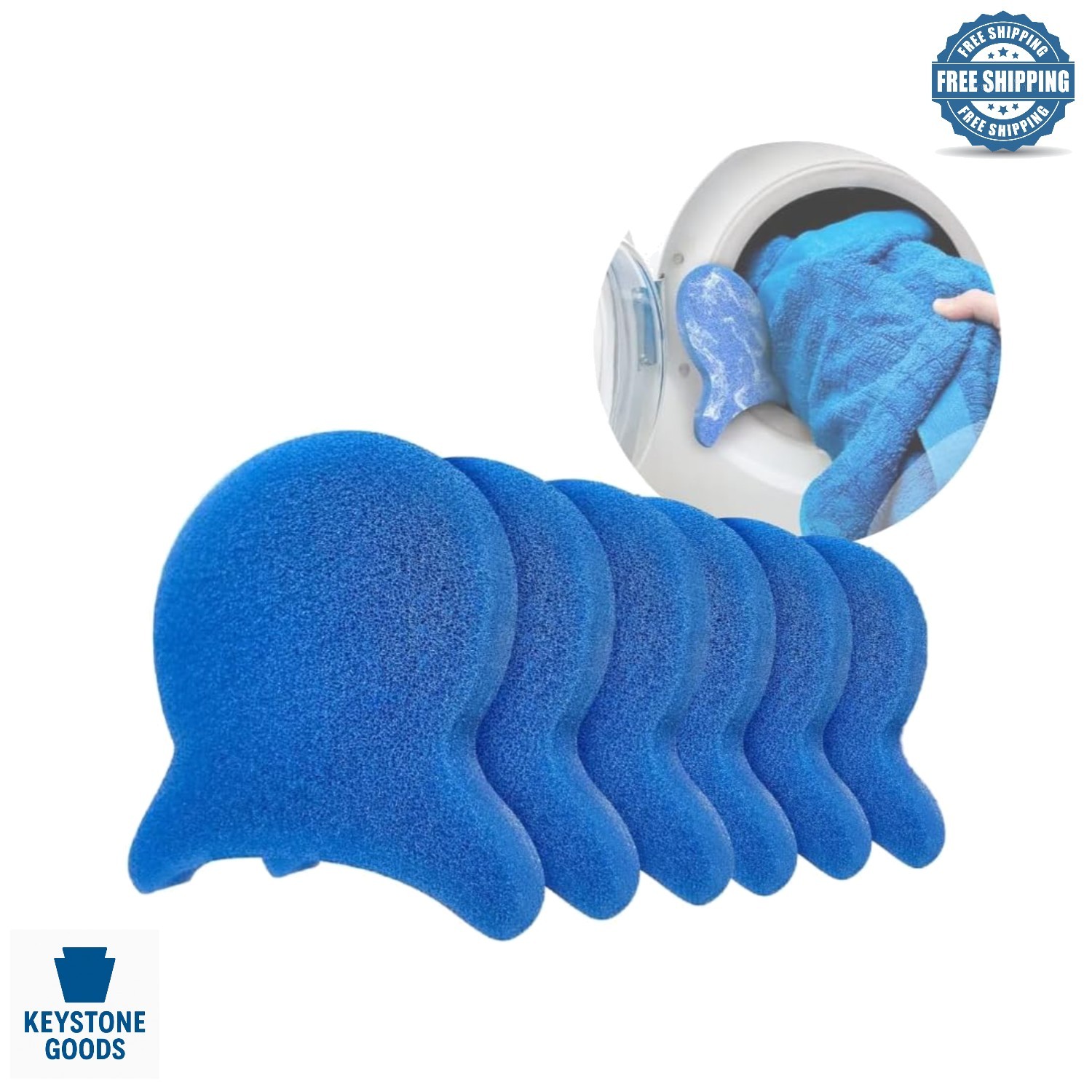 6 Pack Reusable Laundry Lint & Pet Hair Remover Sponge – Easy Clean, Eco-Frie…