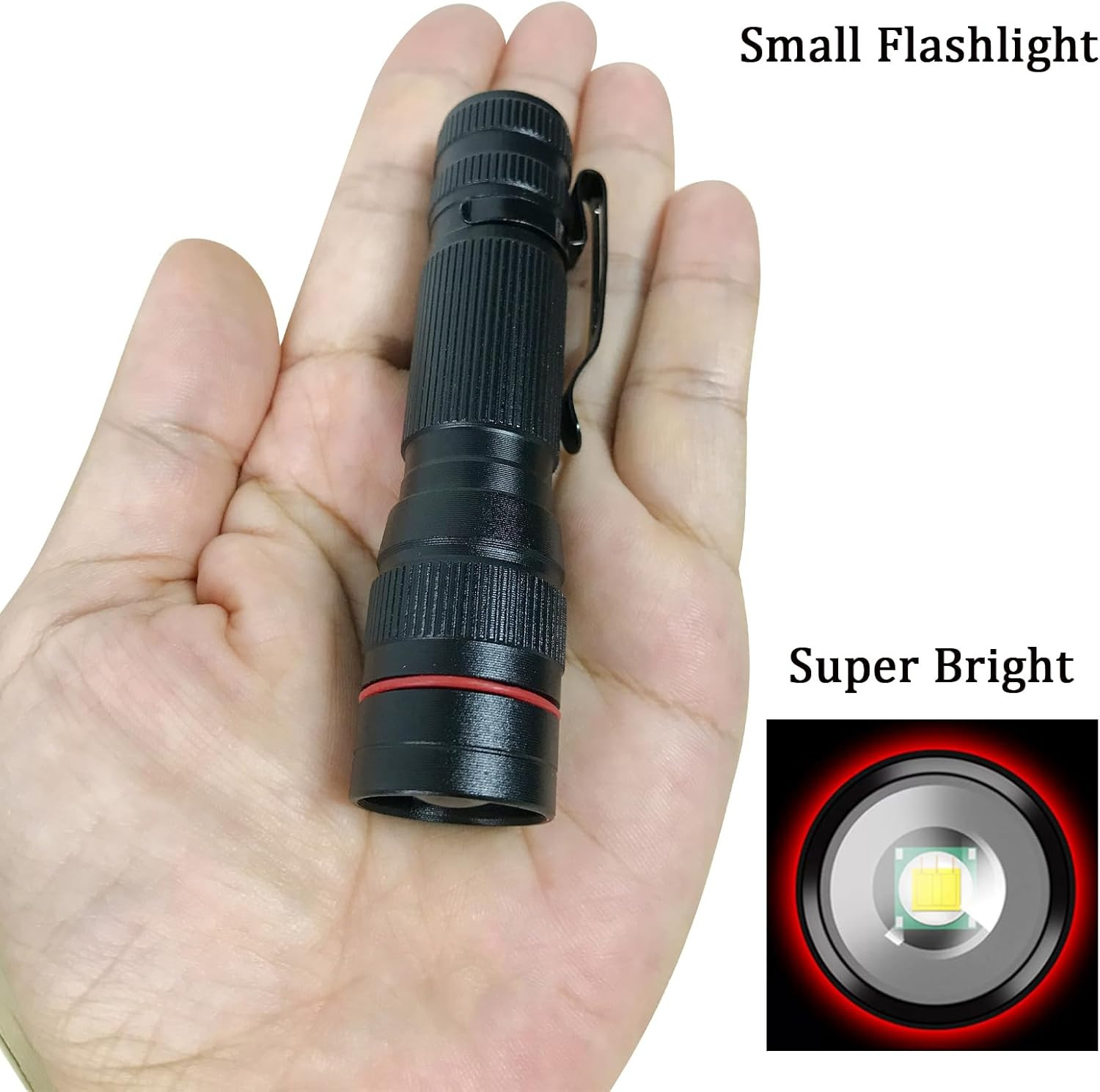 35000000 lumens Small LED Mini Flashlight Pocket Super Bright Torch Rechargeable
