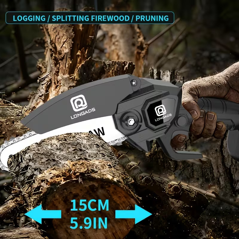 6 inch Electric Mini Chainsaw Cordless Saw Handheld Optional Sets
