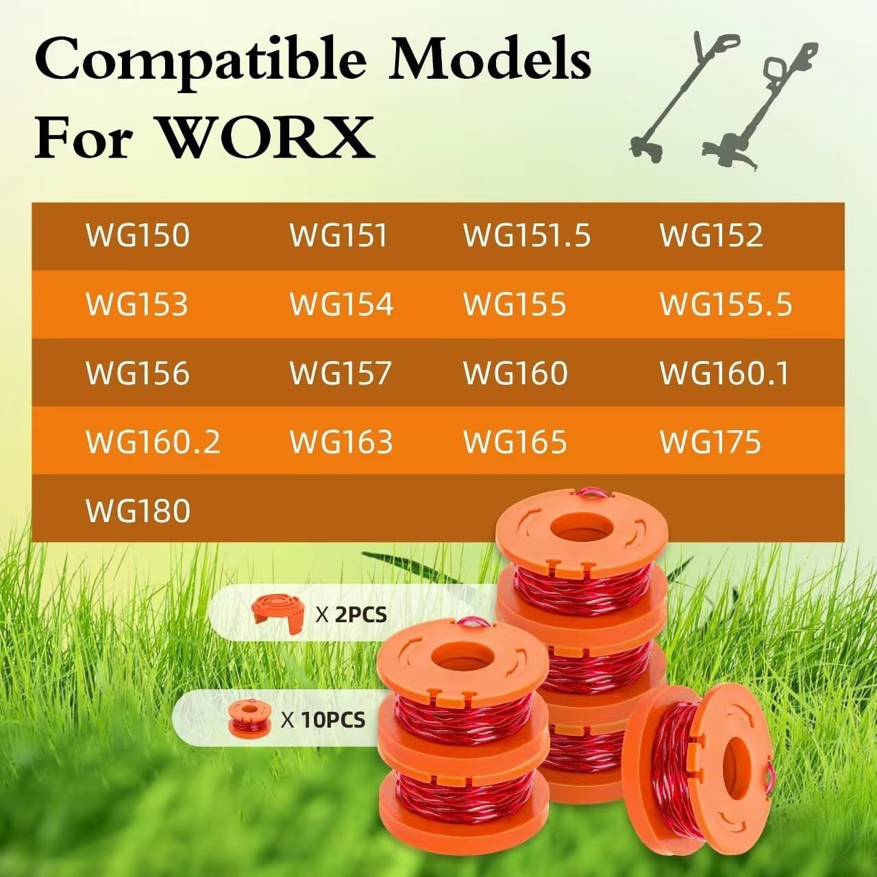WORX WA0010 Replacement Spool Line For Grass Trimmer 10ft 12-pack **USA OWNED**
