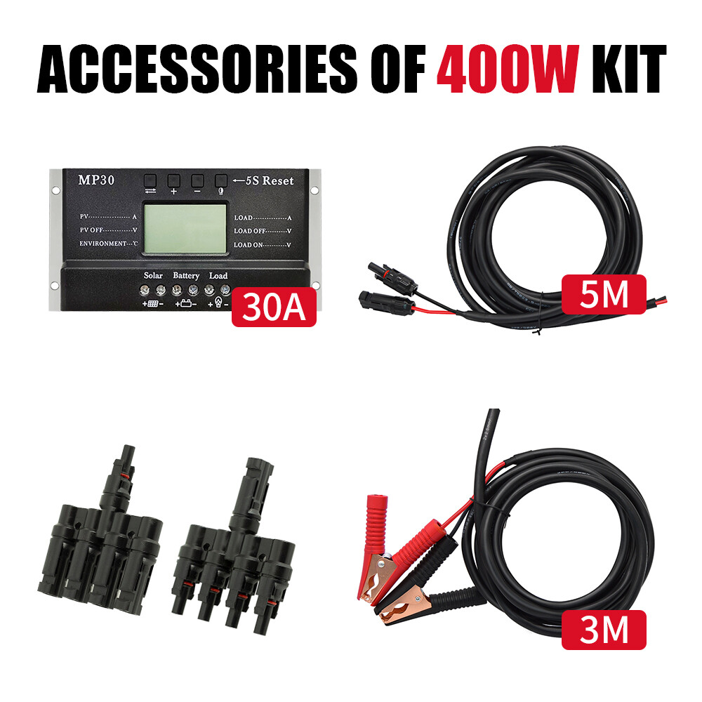 Dokio 100w 200w 400w Mono Semi-flexible Solar Panel Kit for RV/Car battery/Home