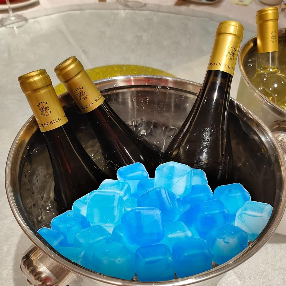 Reusable Ice Cube for Drinks, Square Plastic Ice Cubes 20 Pack, Freeze Drinks