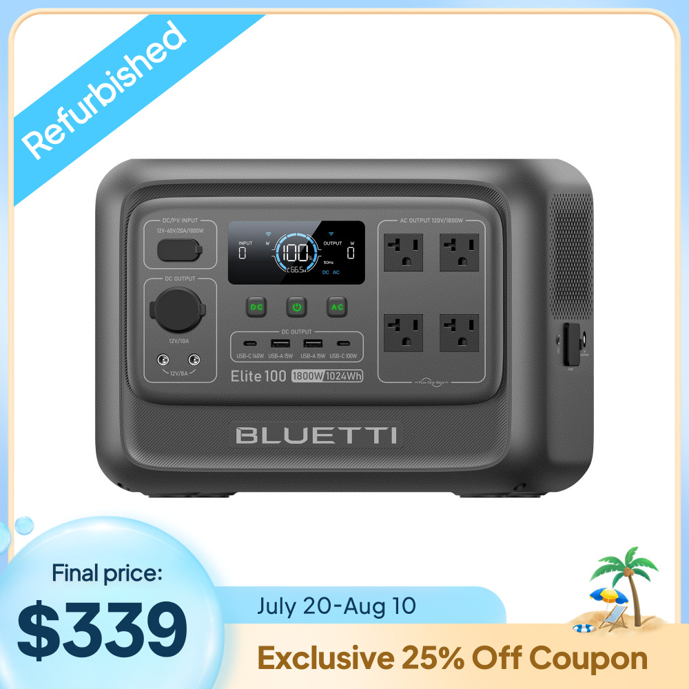 BLUETTI Elite 100 V2 1024Wh 1800W Portable Power Station for Camping Refurbished