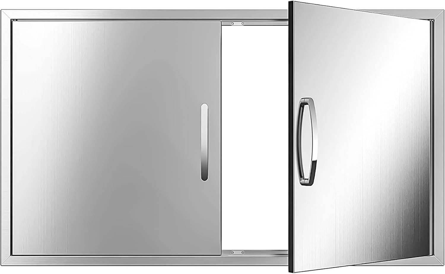 Outdoor Kitchen Doors, 36″ Wx21″ H 304 Stainless Steel BBQ Access Door w/ handle