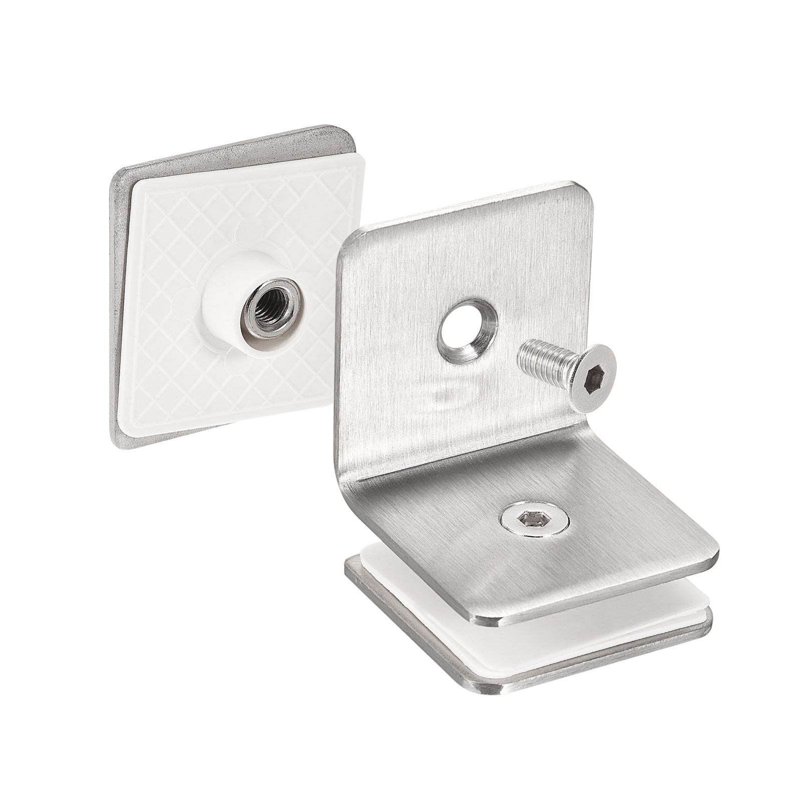 6pcs Stainless Steel 90 Degree Glass Clamp for 8-12mm Thickness Double Side