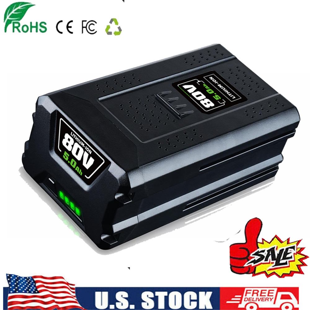 FOR Greenworks 80V Lithium Ion 5.0Ah Rechargeable Li-ion Battery BAB727 GBA80200