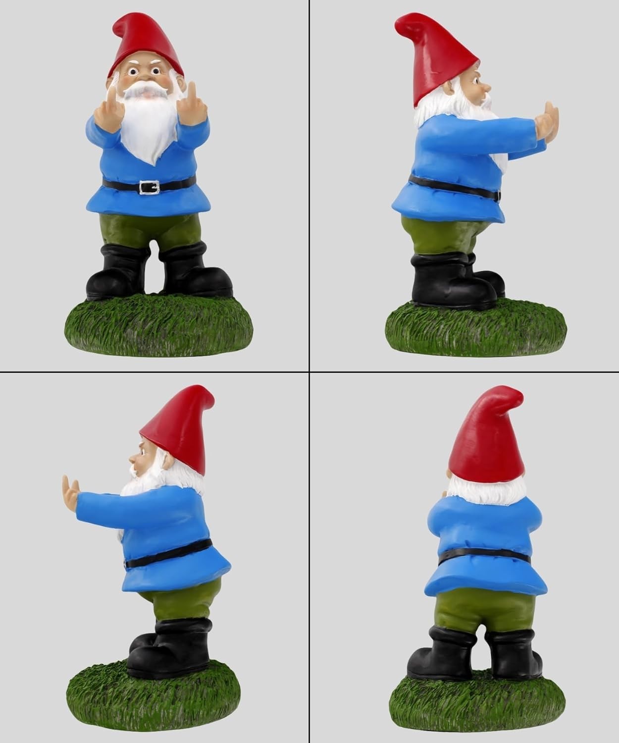 The 8.5in Naughty Gnome – Unique Middle Finger Statue for Garden