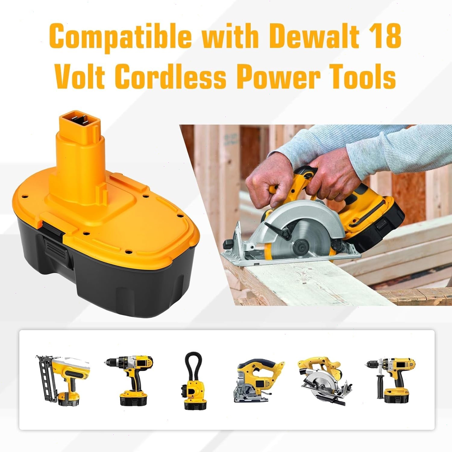 4PACK 2PACK 18V For Dewalt 18 VOLT XRP Ni-MH 7.0Ah Battery DC9099 DC9096 DC9098