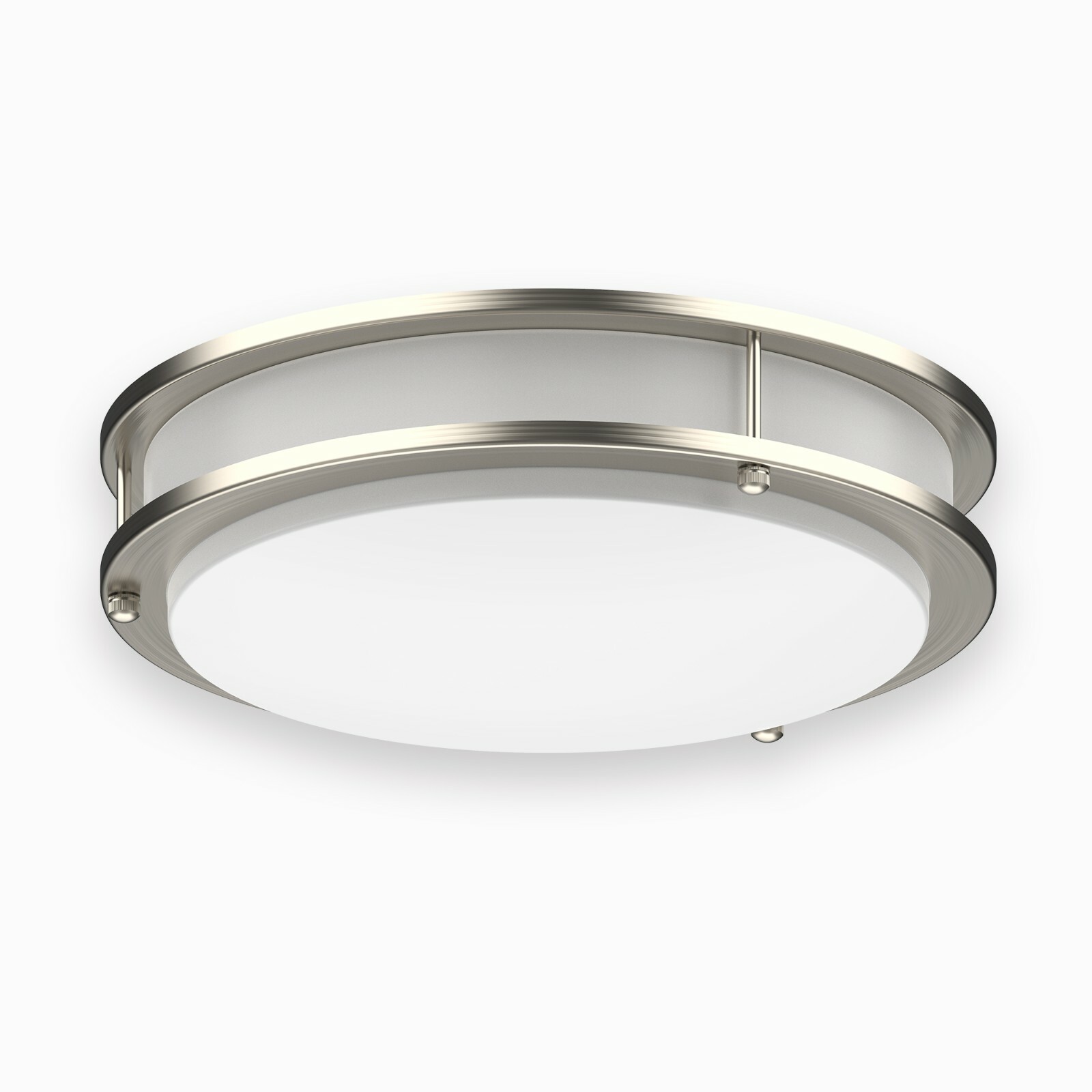 LED Ceiling Light 4000K Flush Mount Fixture Dimmable Double Ring 10″/12″/14″