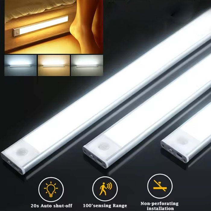 Rechargeable LED Motion Sensor Under Cabinet Closet Light USB Kitchen Lamp Strip