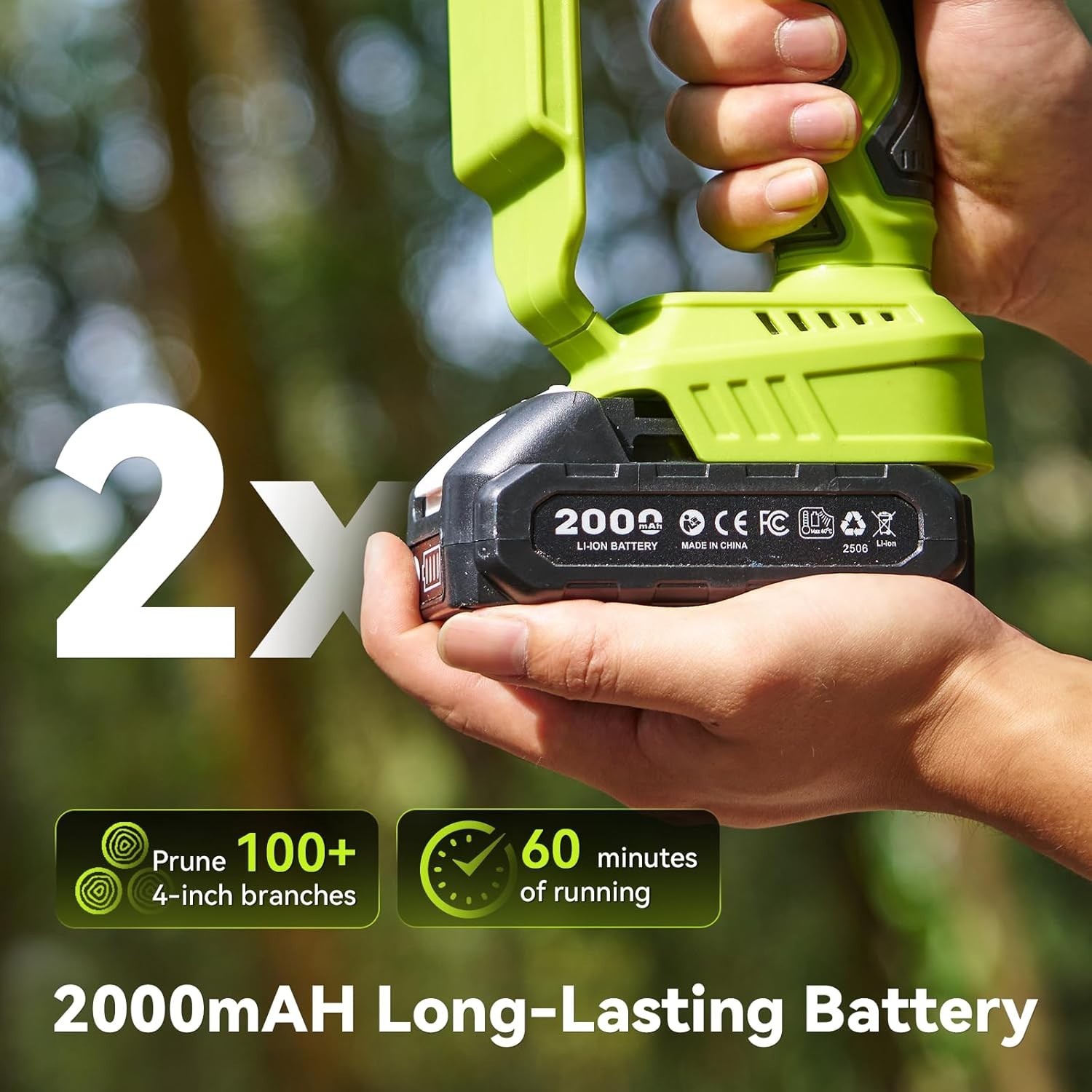Mini Chainsaw Cordless, 8 Inch & 6 Inch Electric Chainsaw Battery Powered, 1000W