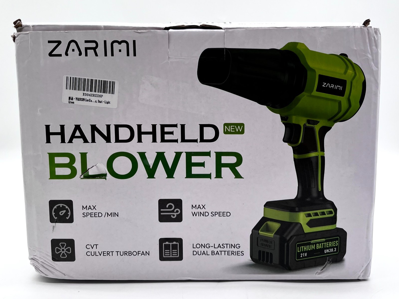 ZARIMI Cordless Handheld Blower 21V Dual Battery Electric Air Duster Leaf Blower
