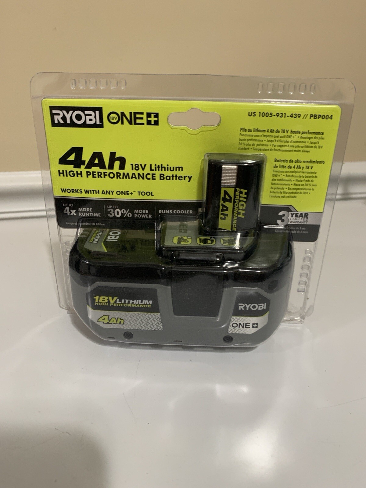 Ryobi PBP004 ONE+ HP High Performance 18 v Volts Lithium-Ion 4.0 Ah Battery