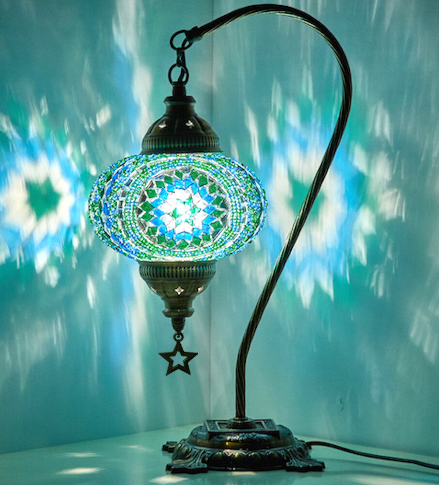 Turkish Moroccan Mosaic Bohemian Colorful Table Bedside Lamp Light Lampshade