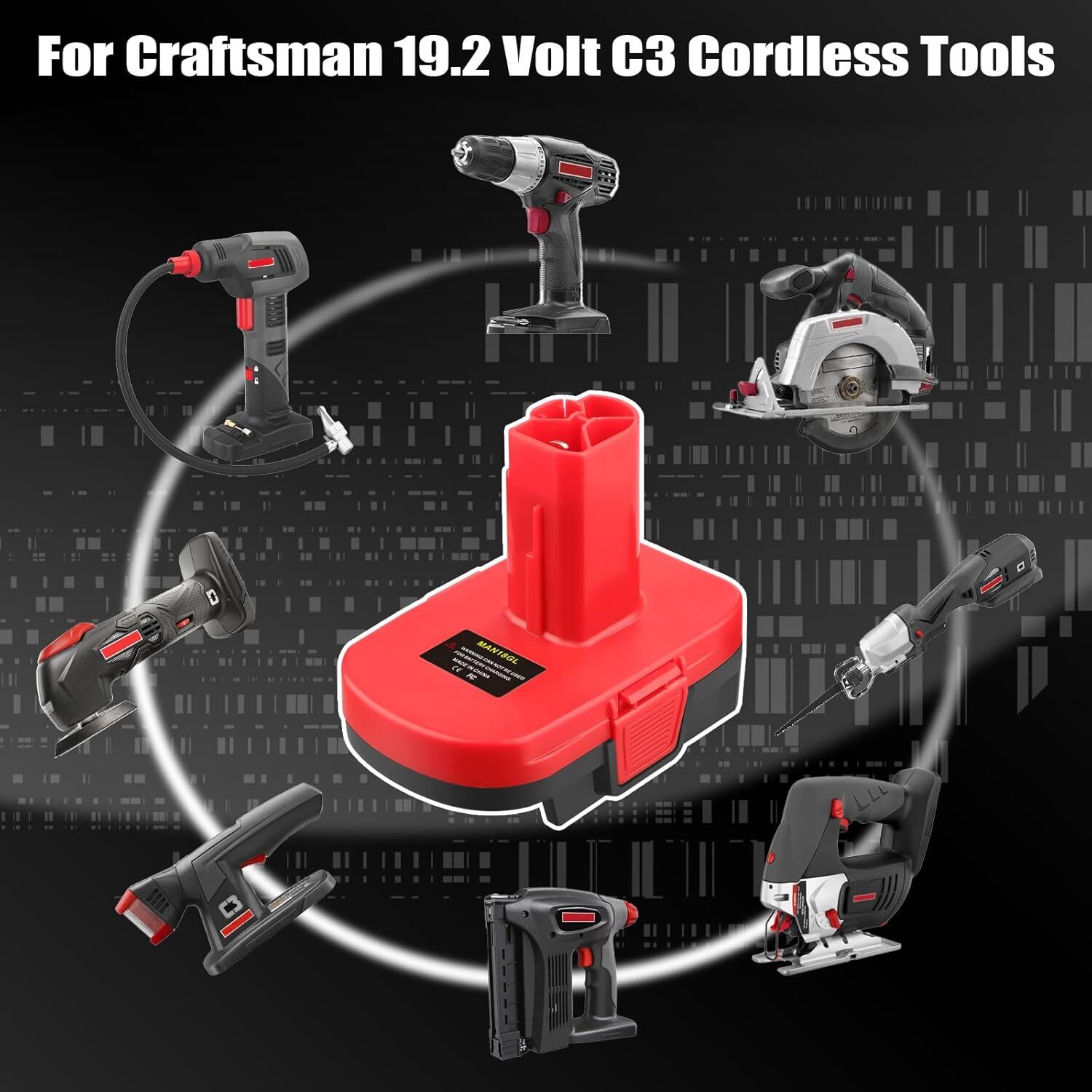 Adapter for Craftsman 19.2v Tool for Craftsman 20V Battery to 19.2V Drill