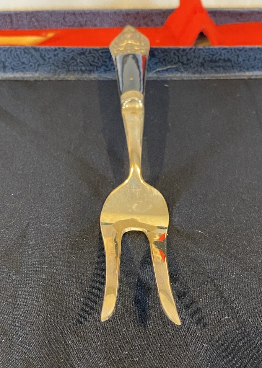 Star of Siam Bronze Ware Thailand Knife Fork Buddha Carving Set w/ Original Box