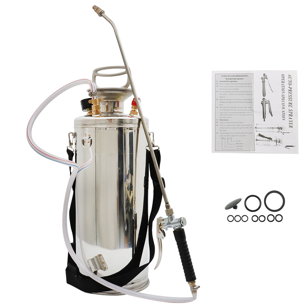 2Gallon Stainless Steel Sprayer 8L Hand Pump Sprayer Garden And Lawn Cleaning