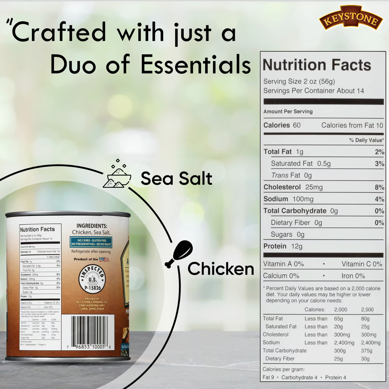 Keystone All Natural Chicken Canned -28 oz ,Free Shipping