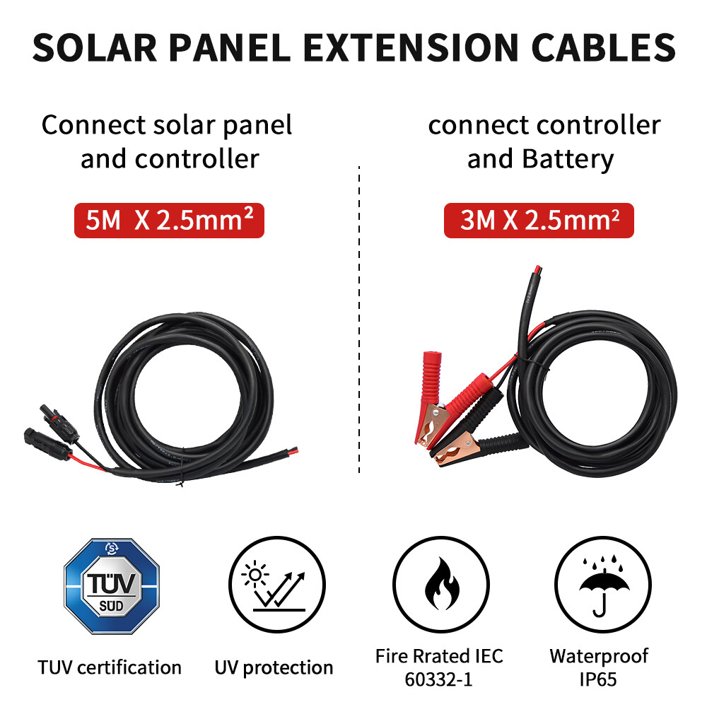 Dokio 100w 200w Rigid Monocrystalline Solar Panel Kit for Home/RV/Boat/Battery