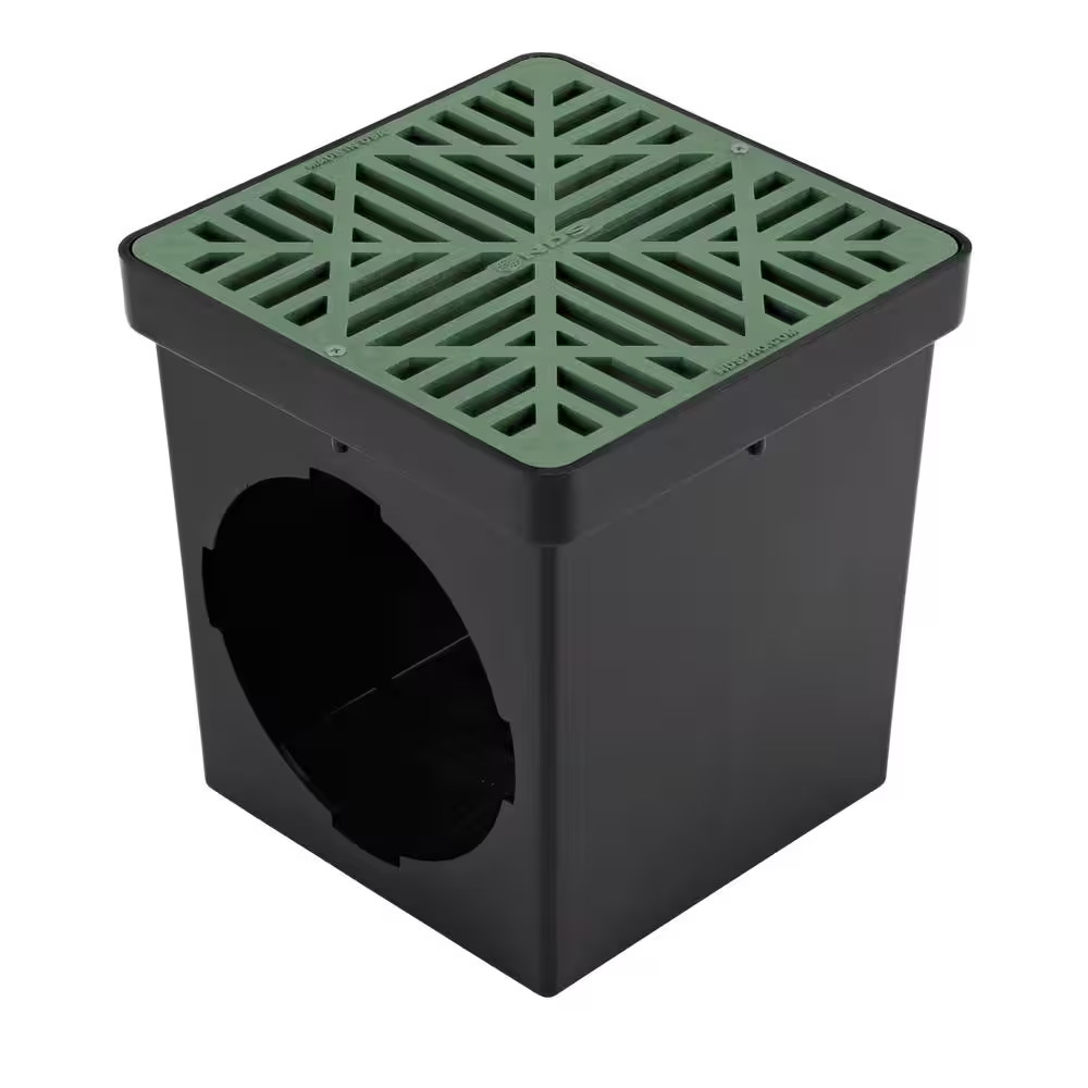 9 In. Square Catch Basin Drain with 2 Openings