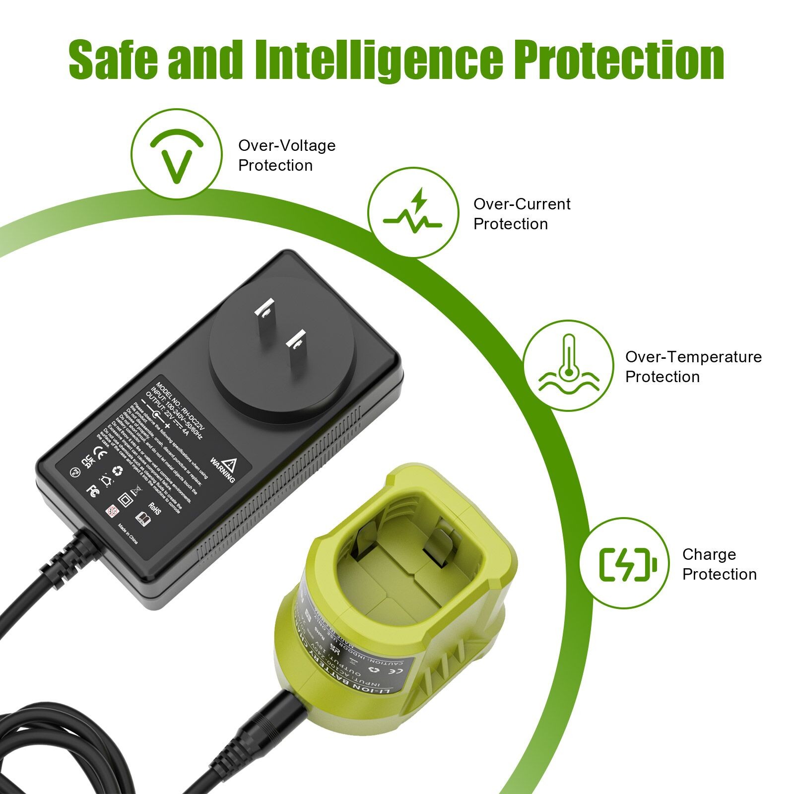 P117 Charger 18V For RYOBI For One Plus High Capacity Lithium-Ion Battery P108