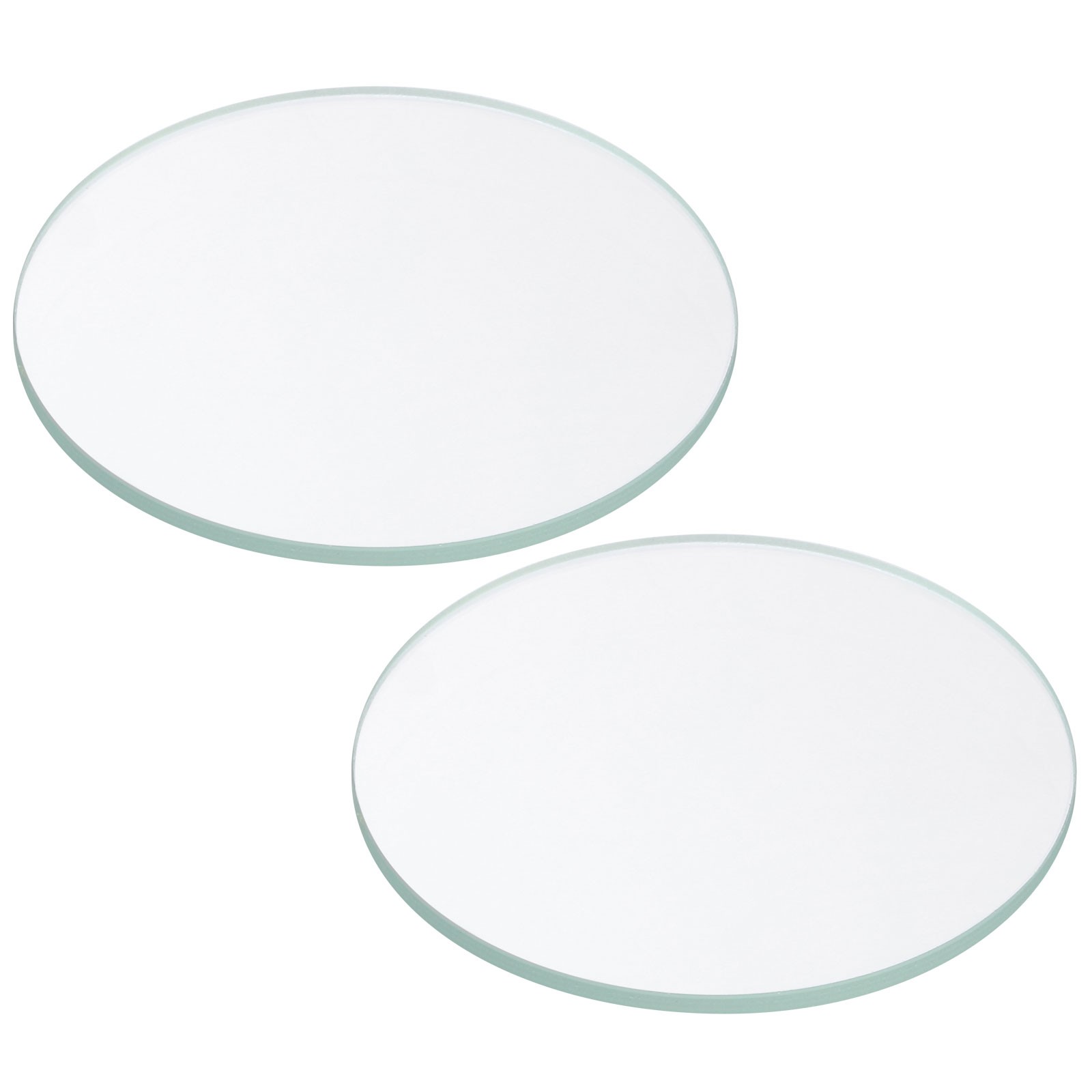 2Pcs 2.05″x0.08″ Dia Flashlight Glass Lens Polished Edge Glass Len Transparent