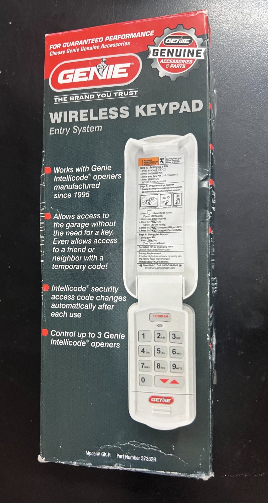Genie Intellicode Wireless Keyless Keypad Garage Door Opener 7460/OB