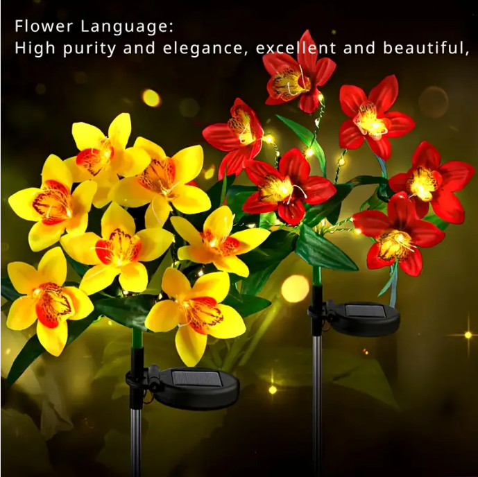 Solar LED Garden Lights Flower Stake Lamp Outdoor Yard Waterproof Patio Decor