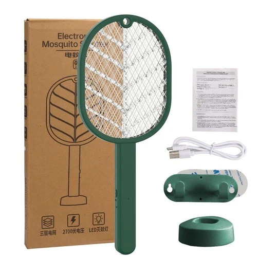 USB Rechargeable Electric Fly Swatter Mosquito Zapper Bug Insect Killer Racket