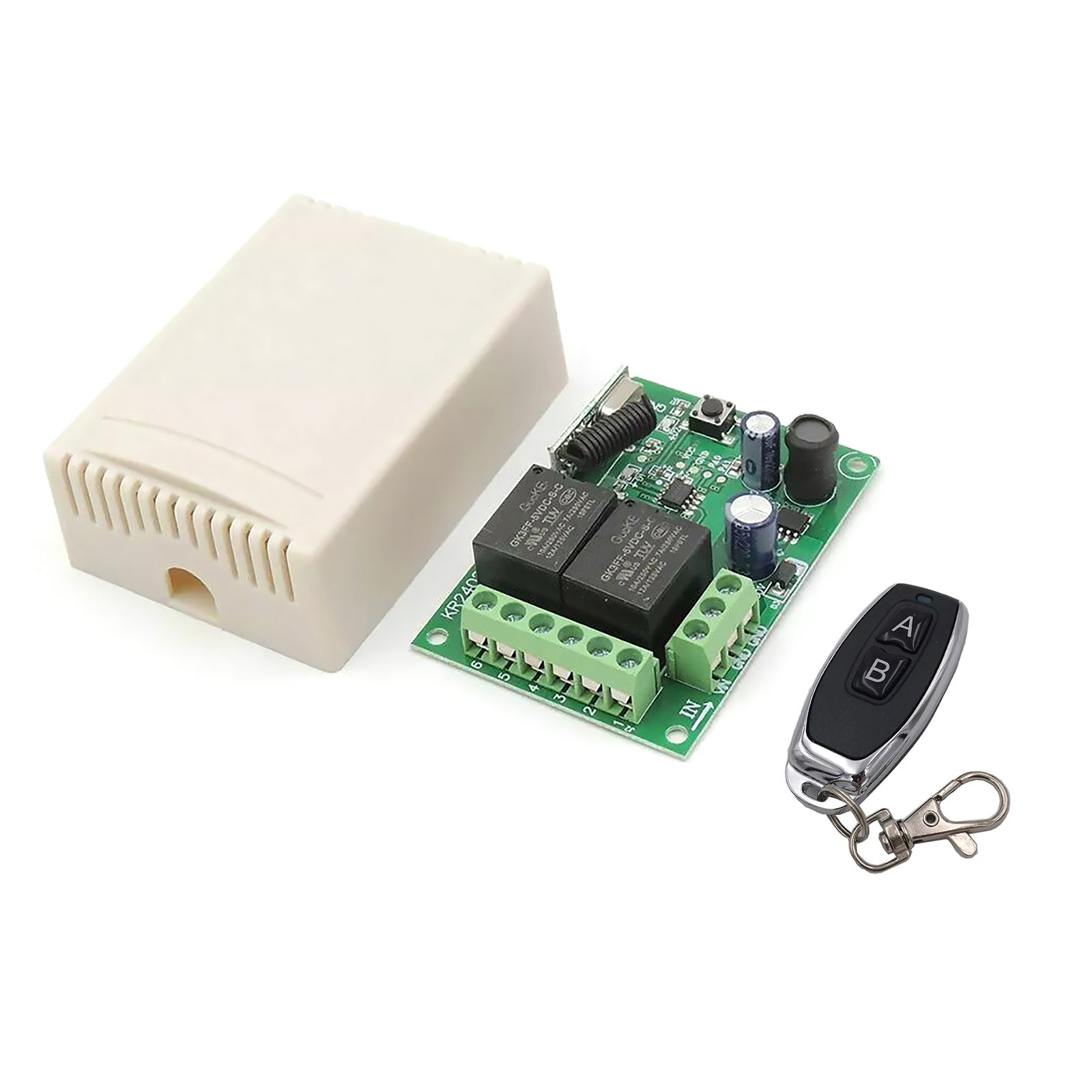 433MHz Universal Wireless Remote Control DC 6V 12V 24V 2CH RF Relay Transmitter