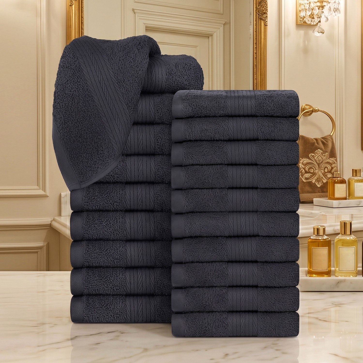 Ample Decor Wash Cloths Pack of 10/20/50 100% Cotton High Absorbency Soft