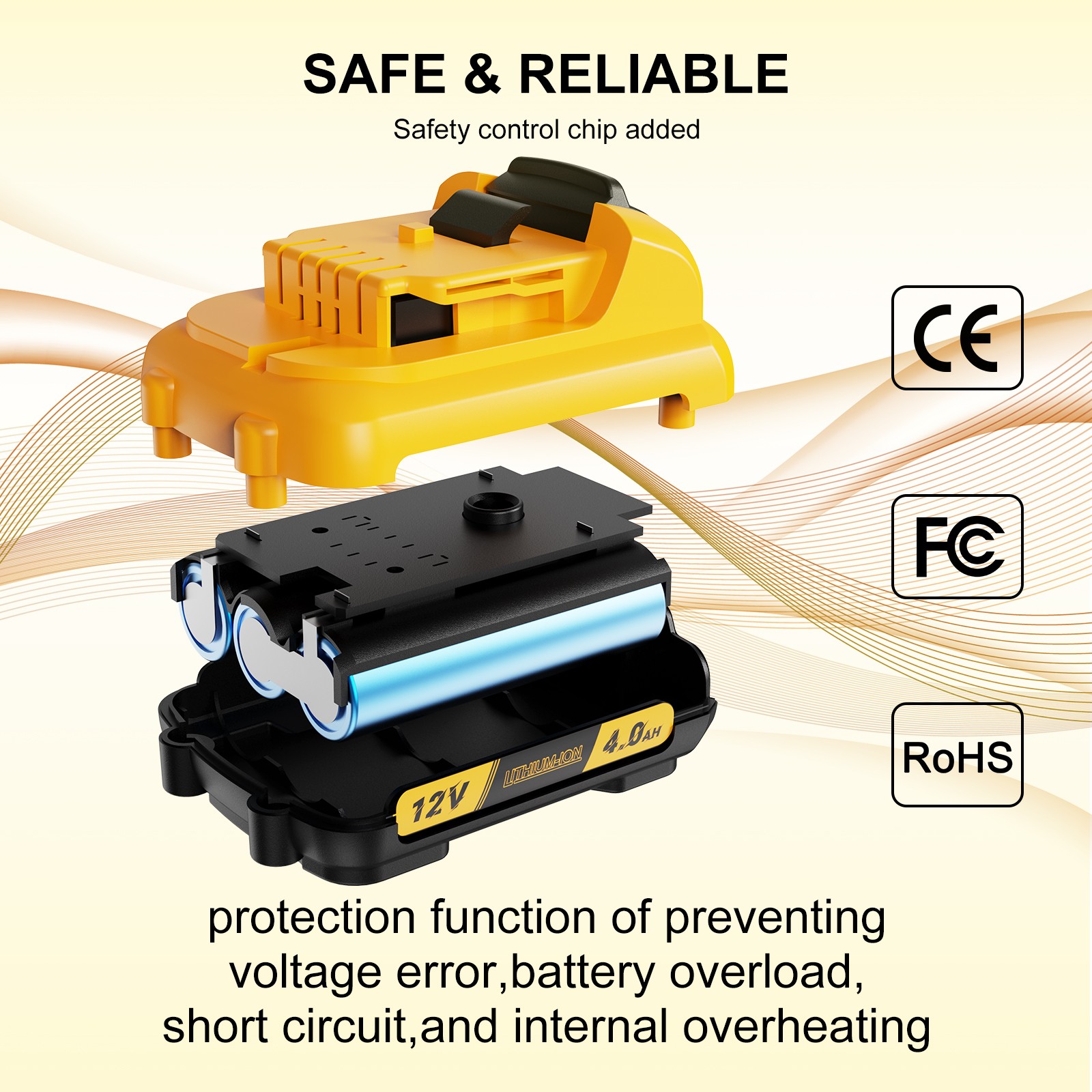 2/1Pack 12V Max Lithium-ion Battery / Charger For Dewalt DCB127-2 DCB120 DCB121