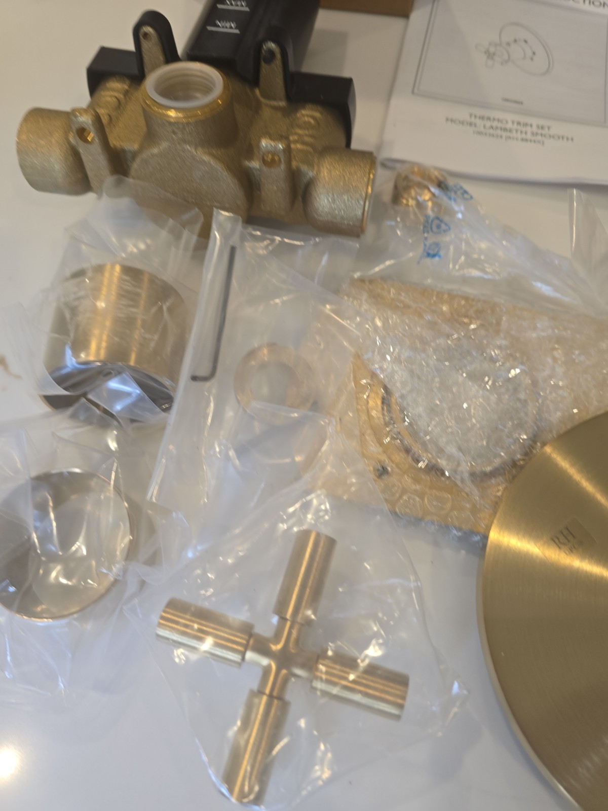 Restoration Hardware Lambeth Smooth Cross-Handle Thermostatic Shower Valve & Tri